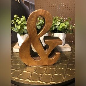 Rustic Golden Brown Ampersand Decor